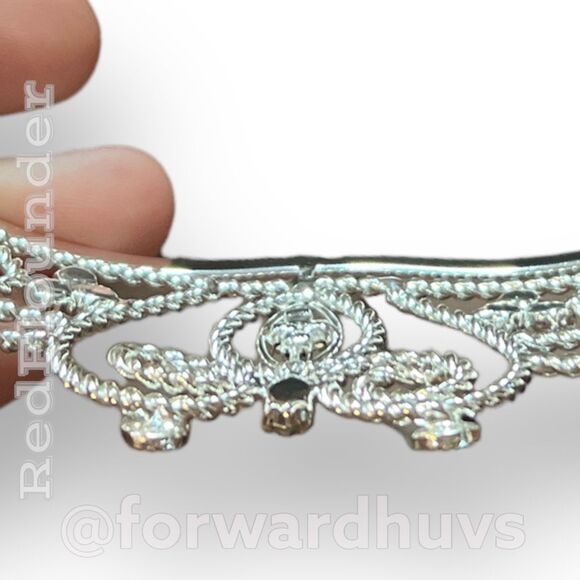 Silver Tone Rhinestone Embellished Fancy Tiara - Picture 10 of 11